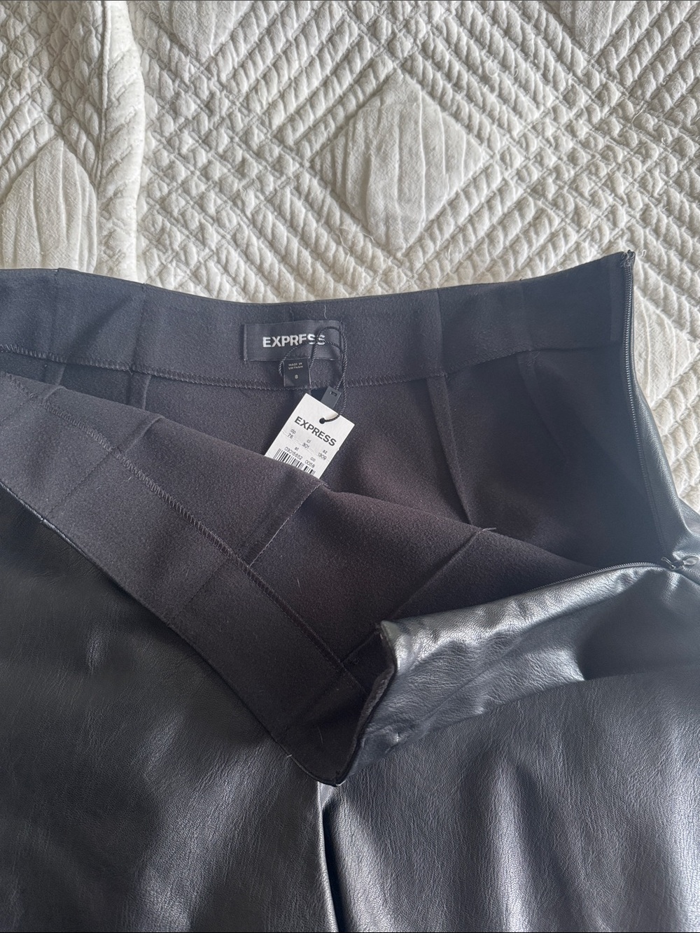 Express Black Faux Leather High Waist Shorts - Picture 3 of 4